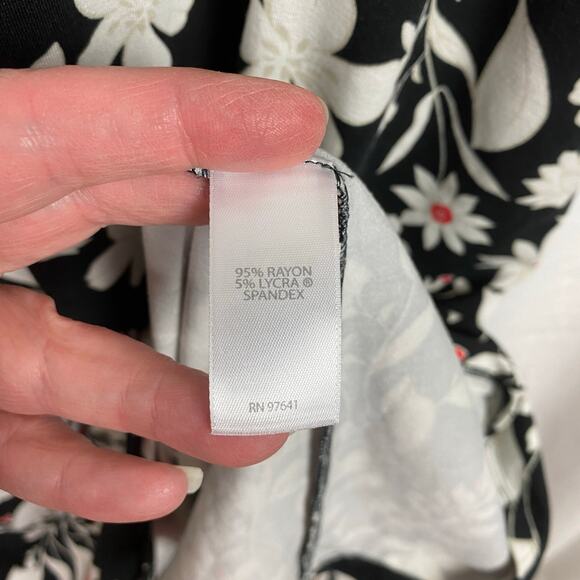 J.Jill Wearever Black&White Floral Shift Dress Sz.XL - Picture 14 of 15